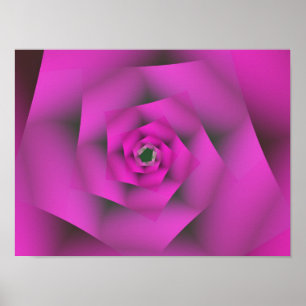 Pink Rose Abstract Art Poster