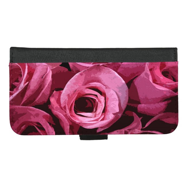 Pink Rose Abstract iPhone 8/7 Plus Wallet Case