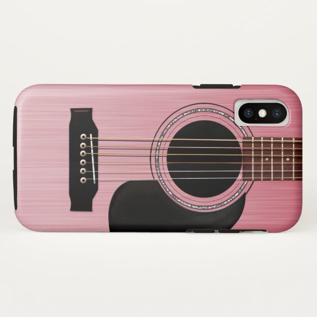 Pink Rose Acoustic Guitar Case-Mate iPhone Case (Back (Horizontal))