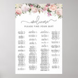 Pink Rose Alphabetical Quinceanera Seating Chart at Zazzle