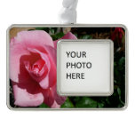 Pink Rose and Bud Floral Ornament