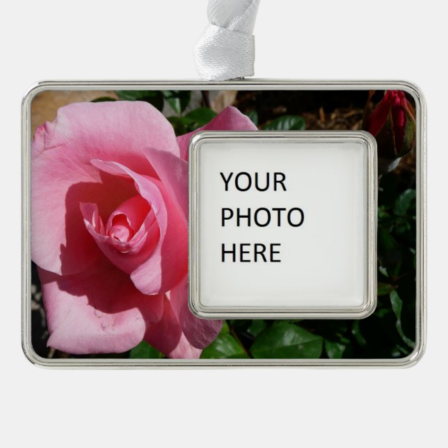 Pink Rose and Bud Garden Floral Ornament (Front)