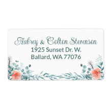 Pink Rose and Eucalyptus Address
