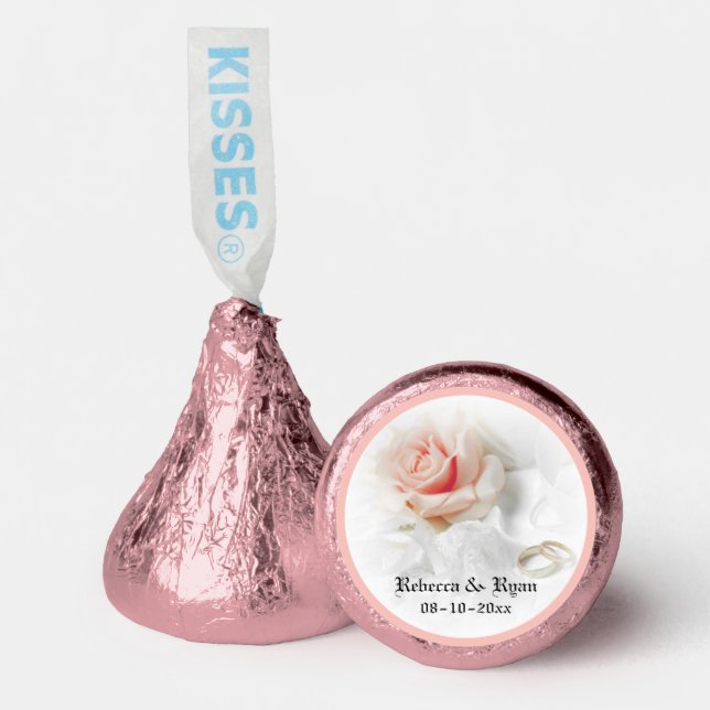 Pink Rose And Wedding Rings Hershey®'s Kisses® (Front)