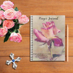 Pink Rose Art Faith Bible Verse Prayer Journal