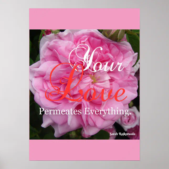 Pink Rose Art Floral Flowers Inspirational Poster | Zazzle