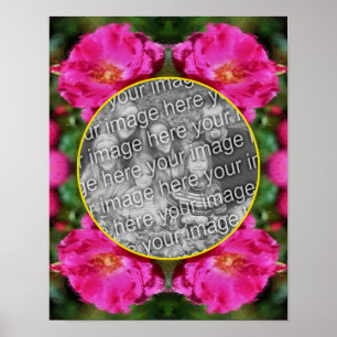 Pink Rose Art Flower Frame Create Your Own Photo Poster