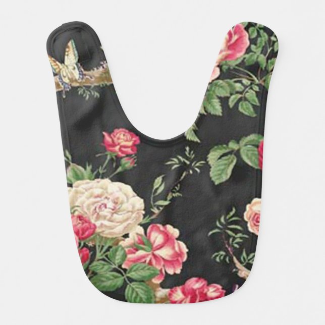 Pink Rose Baby Bib (Front)