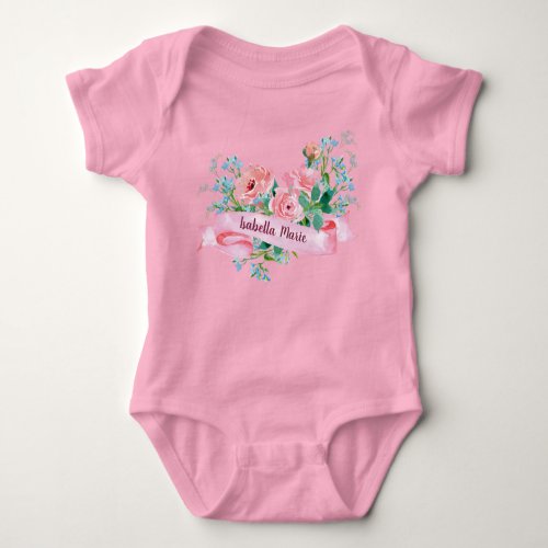 Pink Rose Baby Bodysuit