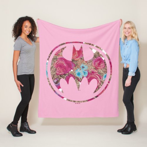 Pink Rose Bat Signal Fleece Blanket