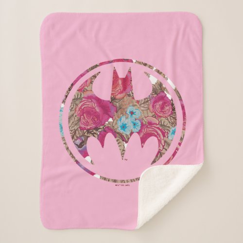 Pink Rose Bat Signal Sherpa Blanket