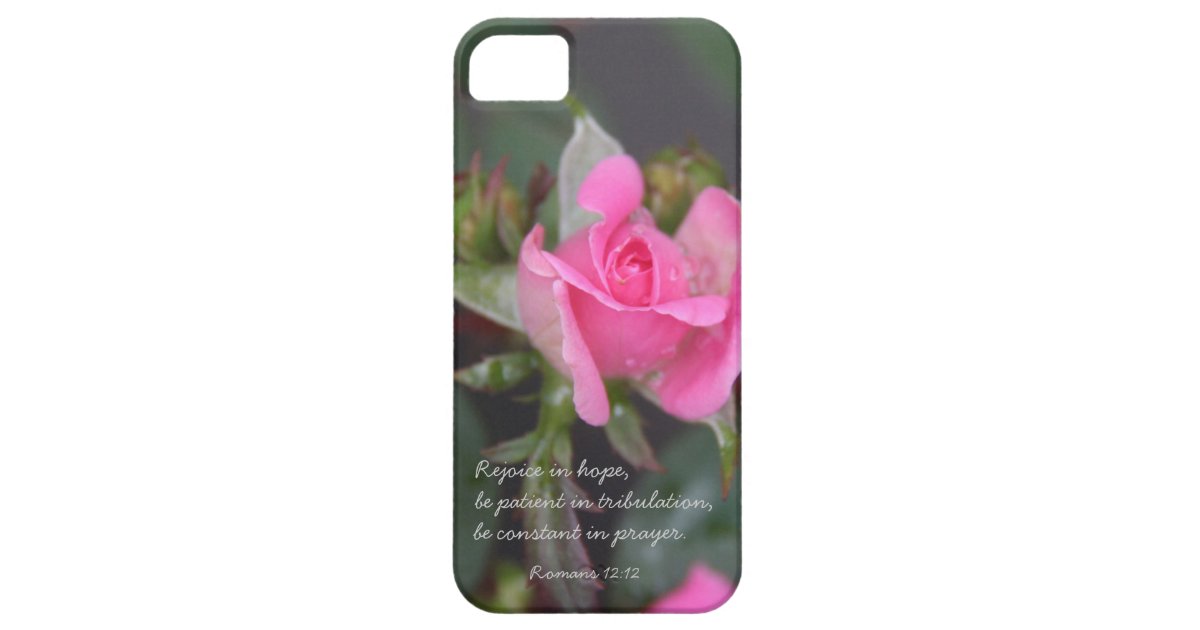 Pink Rose Bible Verse About Hope Romans 12 12 Case Mate Iphone