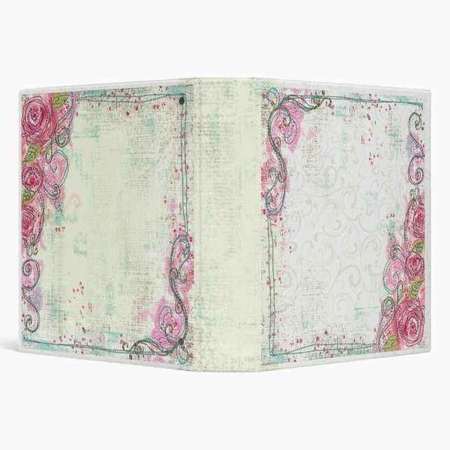 Pink Rose Binder/Album 3 Ring Binder (Background)