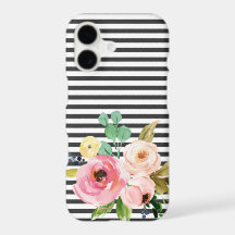 Pink Rose Black Stripe