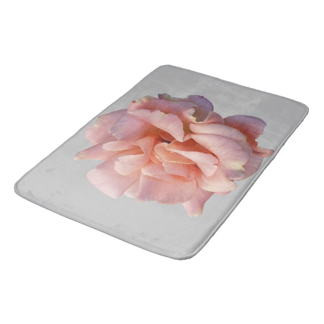 pink rose bloom bath mat (Angled)