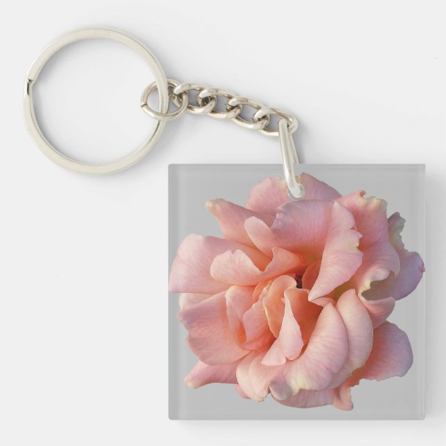 pink rose bloom keychain (Front)
