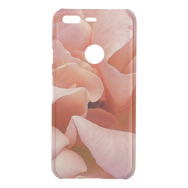 pink rose bloom uncommon google pixel case (Back)