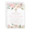 Pink Rose Blooms Girl Baptism Invitation
