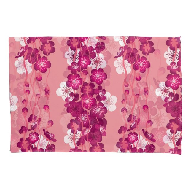 Pink rose blossoms: seamless background. pillow case (Front)