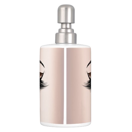 Pink Rose Blush Eye Lashes Beauty Studio Makeup Bathroom Set (Back)