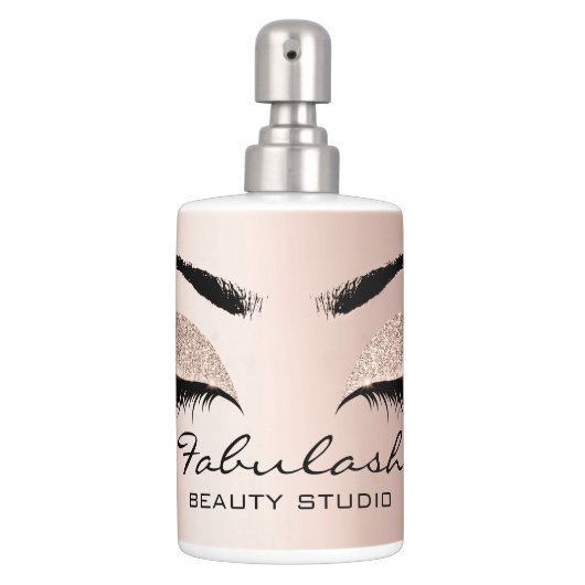 Pink Rose Blush Eye Lashes Beauty Studio Makeup Bathroom Set (Front)