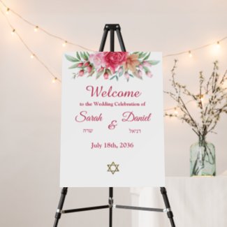 Pink Rose Blush Wedding Welcome Sign