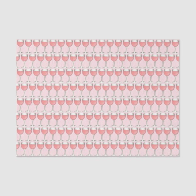 Pink Rosé Blush Wine Glass Winery Bridal Shower Tissue Paper (Front)