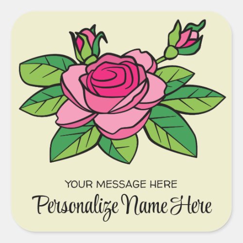 Pink Rose Bookplate