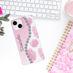 Pink Rose Bouquets and Diamonds Case-Mate iPhone 14 Case