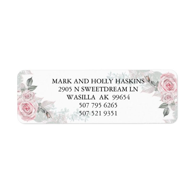 Pink Rose Bouquets Holly - Label (Front)