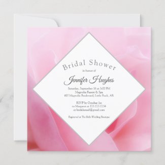 Pink Rose Bridal Shower Invitation
