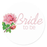 Pink Rose Bride to Be tshirts and Gifts Classic Round Sticker