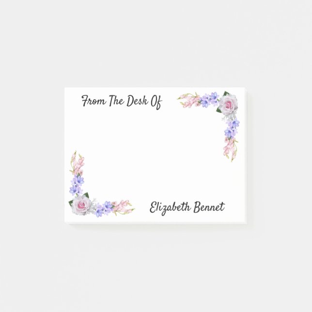 Pink Rose Brush Lettering Personal Notes (Front)