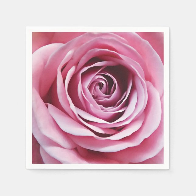 Pink rose bud detail, natural floral design napkins (Front)