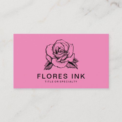 pink rose business card