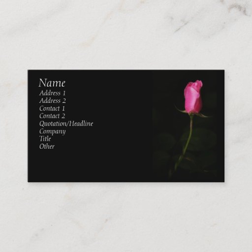 Customizable Pink Rose Business Card