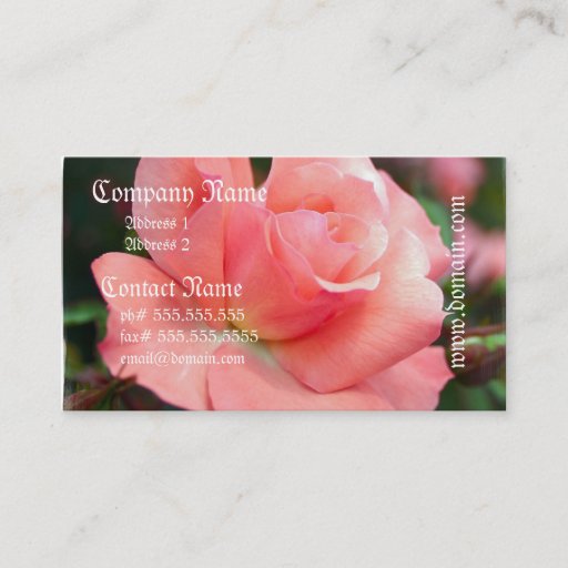 Customizable Pink Rose Business Card
