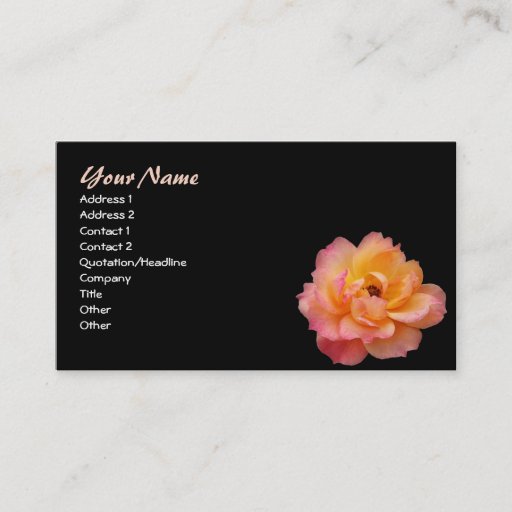 Customizable Pink Rose Business Card