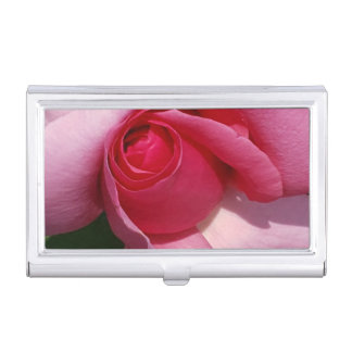 pink rose business card case
