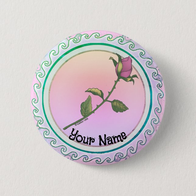 Pink Rose  Button (Front)