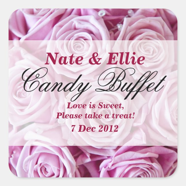 PInk Rose Candy Buffet Sticker (Front)