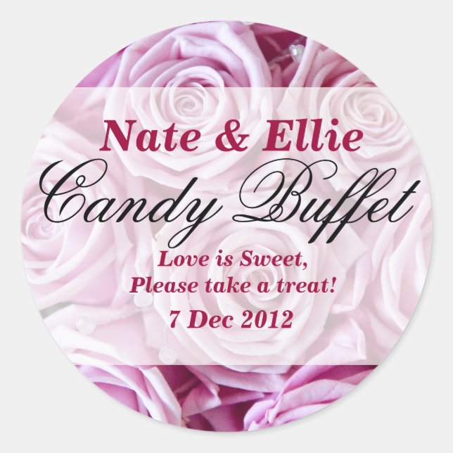 PInk Rose Candy Buffet Sticker (Front)