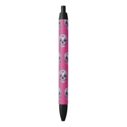 Pink Rose Candy Skull Patterned Pens