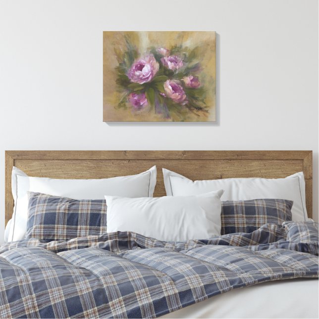 Pink Rose Canvas Print (Insitu(Bedroom))