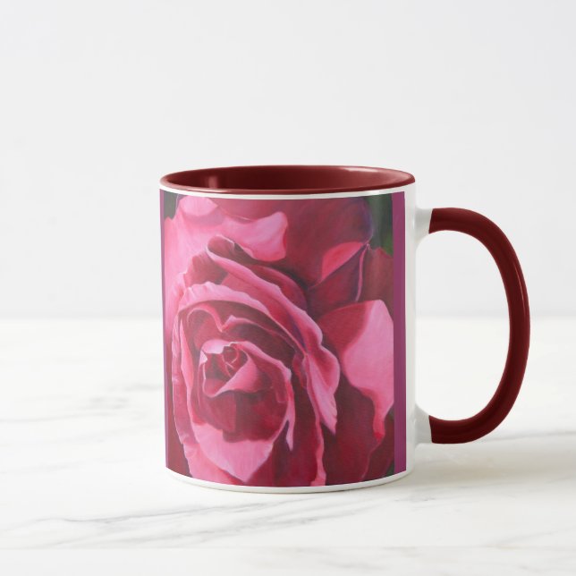Pink Rose Ceramic Coffee Mug (Right)