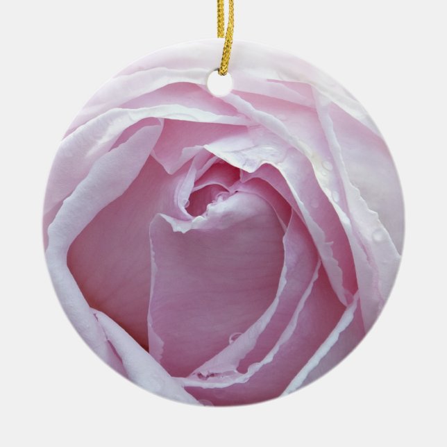 Pink rose ceramic ornament (Front)