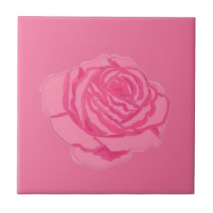 Pink rose ceramic tile