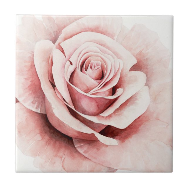 Pink Rose Ceramic Tile (Front)