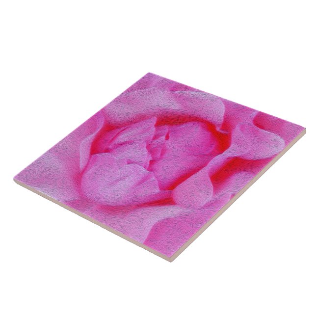 pink rose ceramic tile (Side)