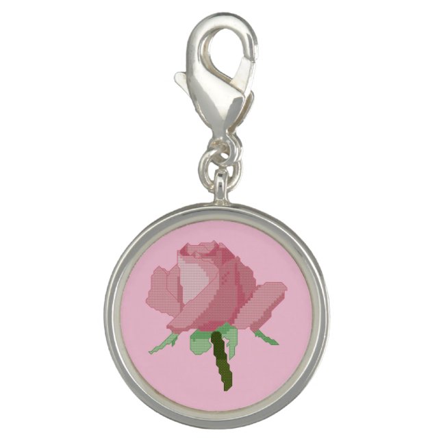 Pink Rose Charm (Front)